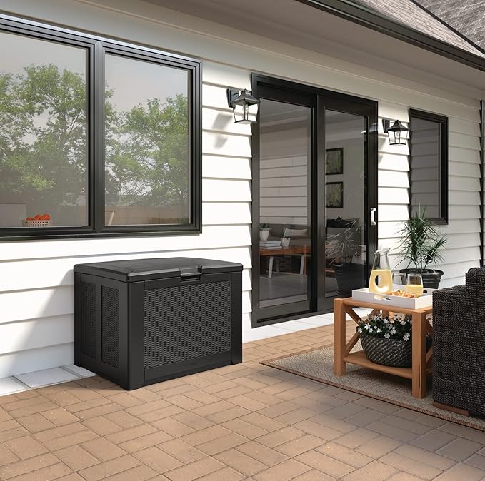 Rubbermaid Medium Resin Outdoor Storage Deck Box, Weather Resistant, Deck - Image 2