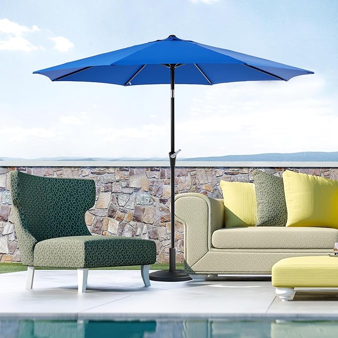 OLIXIS 9ft Patio Umbrella with Tilt and Crank Button & 8 Sturdy Ribs Waterproof - Image 6