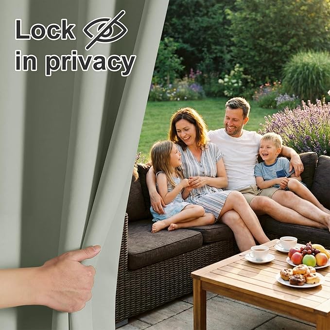 RYB HOME Extra Wide Outdoor Curtains - Image 3