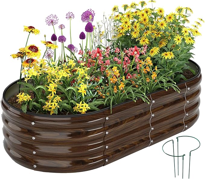 Galvanized Metal Raised Garden Bed Kit by ZFHgarden