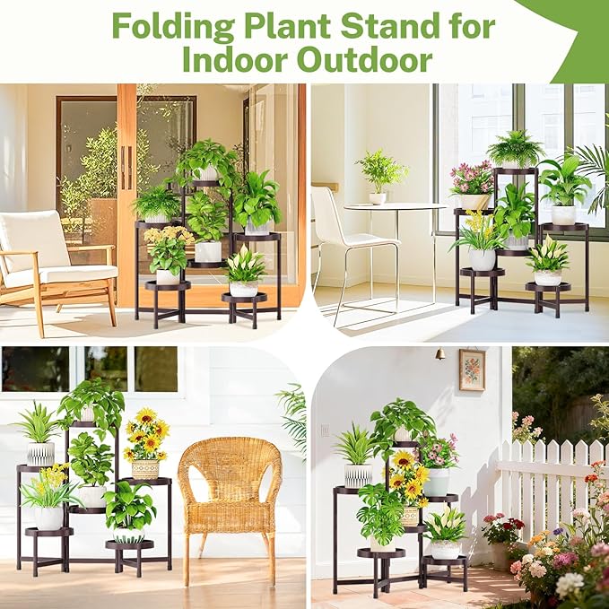 iDavosic.ly 6 Tier Folding Plant Stand Indoor Outdoor - Image 6