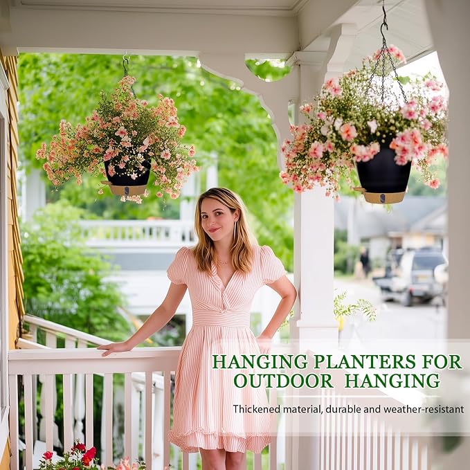 Hanging Planter Self Watering 8 Inch, 2 Pack Hanging Baskets - Image 6