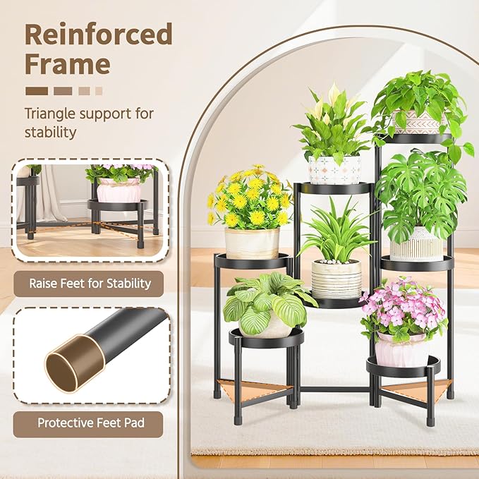 LASZOLA 7 Tiered Folding Tall Plant Stand Indoor - Image 3
