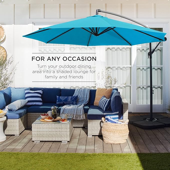 Best Choice Products 10ft Offset Cantilever Hanging Market Patio Umbrella - Image 3