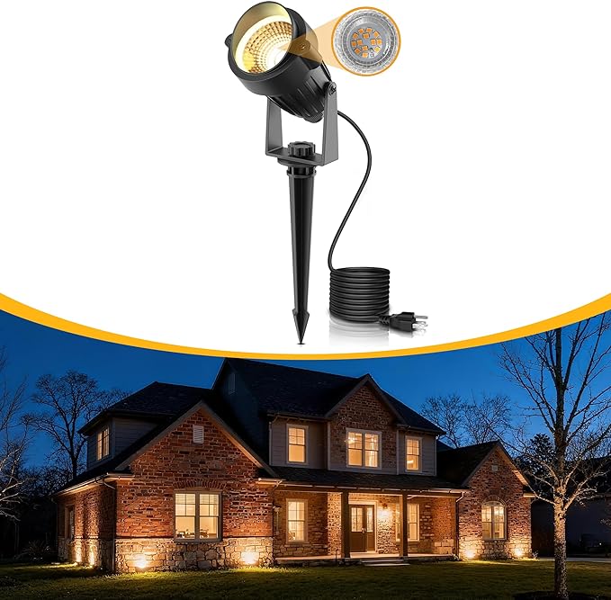 L LOHAS LED 5W Plug in Spotlight Outdoor, 3000K Warm White Landscape Lighting by LLOHASLED