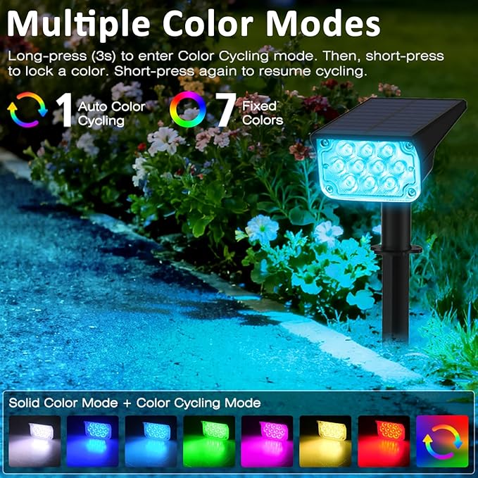 Halloween Solar Color Changing Lights Outdoor 7 Lighting Modes Waterproof IP65 - Image 2