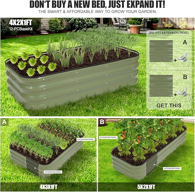 3-in-1 Modular Raised Garden Bed Kit - Image 9