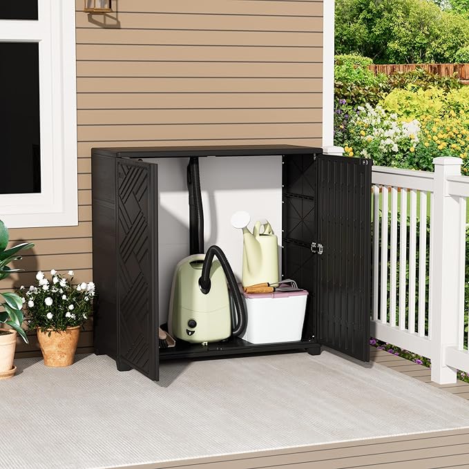 Outdoor/Indoor Storage Box, Resin and Plastic Storage Cabinet Waterproof - Image 2