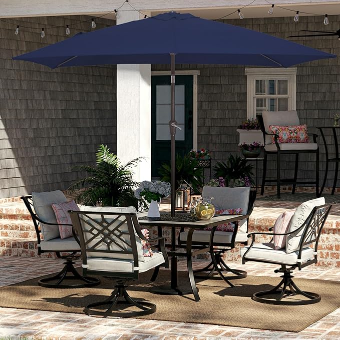 JEAREY 6.5x10 ft Rectangular Patio Umbrellas Rectangle Outdoor Umbrella - Image 4