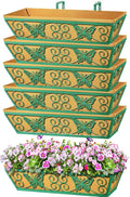 6 Pack 24 Inch Window Boxes Planters Railing Planter Box by KarlliuHOMEGARDEN