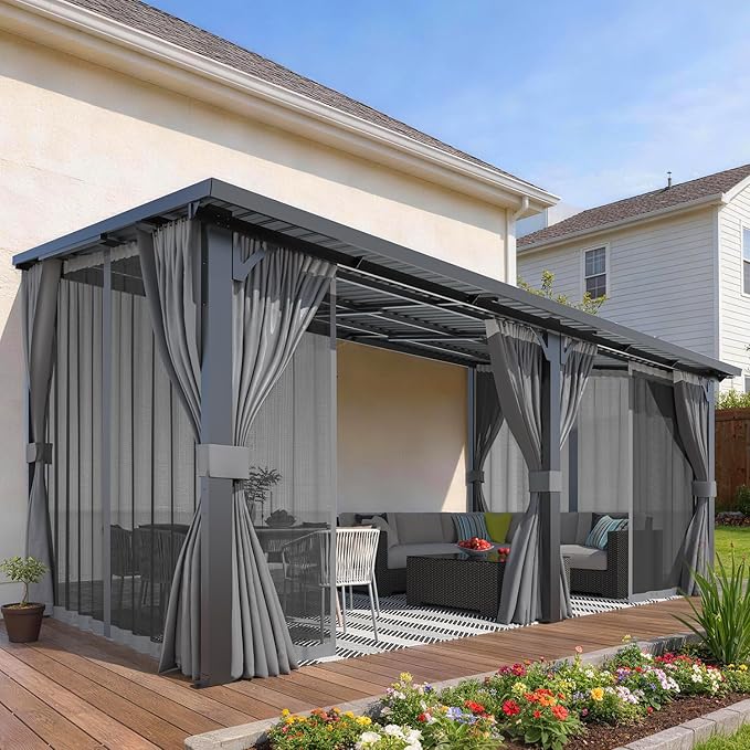 AECOJOY 16'x10' Outdoor Hardtop Gazebo Pergola by AECOJOY