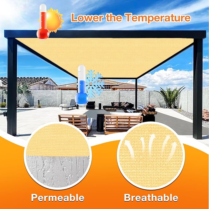 Artpuch Outdoor Pergola Shade Cover 7x24 FT Sun Shade Cloth - Image 4