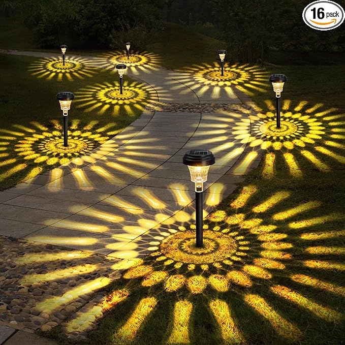 ROOR Ultra Bright Solar Pathway Lights 16 Pack, Outdoor Solar Yard Lights by ROOR