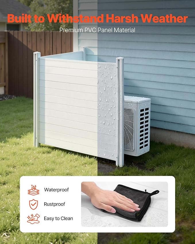 VEVOR Outdoor Privacy Screens, Pool Equipment Enclosure, Horizontal Vinyl - Image 6