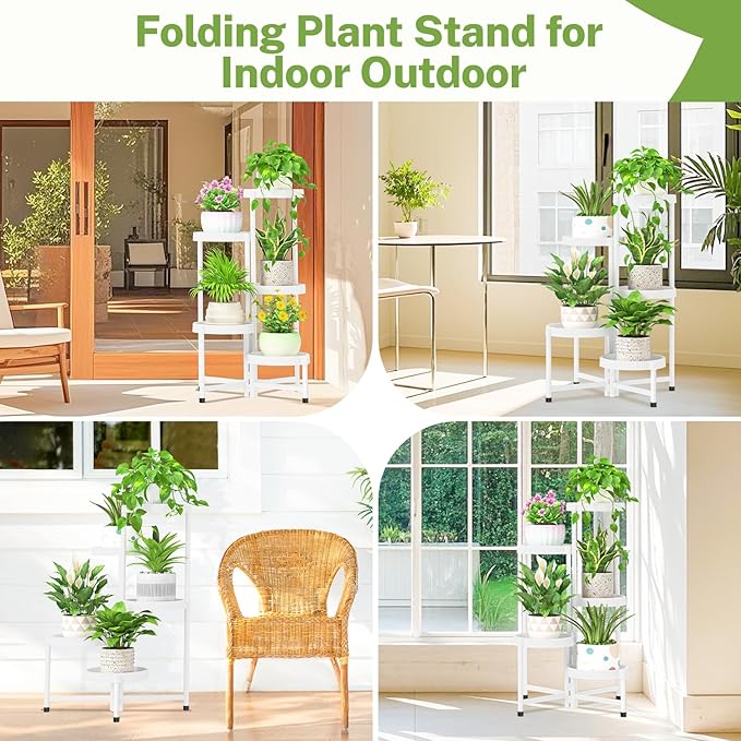 iDavosic.ly 5 Tier Folding Plant Stand Indoor Outdoor - Image 6