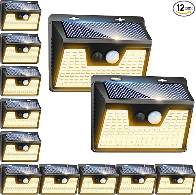 Peasur Solar Lights Outdoor Waterproof, Solar Security Fence Lights by Peasur
