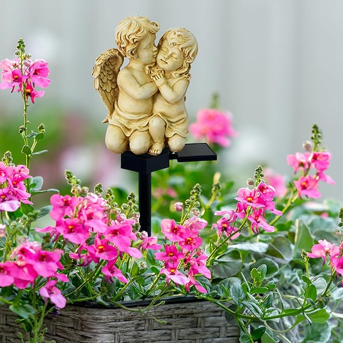 Solar Garden Angel Lights, Waterproof Outdoor Garden Angels Statue Decorations - Image 2