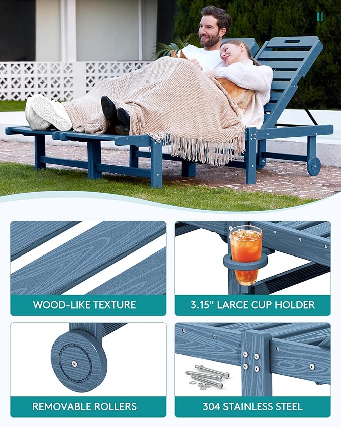SERWALL Outdoor Chaise Lounge Set of 2 - Image 4