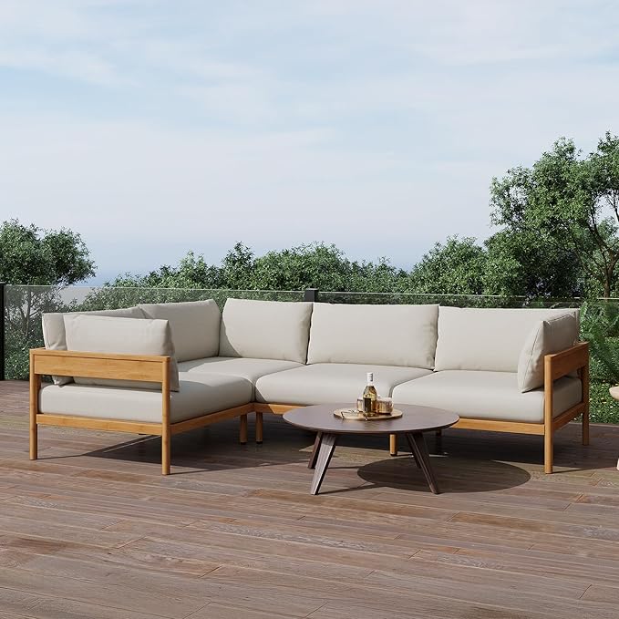 Acanva Modern Outdoor Patio Furniture Set, All-Weather Aluminium Conversation by acanva