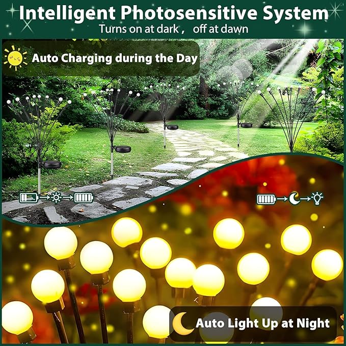 6-Pack Garden Solar Lights, 48 LED Solar Lights Outdoor - Image 7