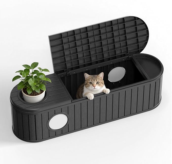 DRATO Outdoor Storage Box, Resin Deck Storage Box Waterproof Patio Storage Box by DRATOprovidesawarmandcozy