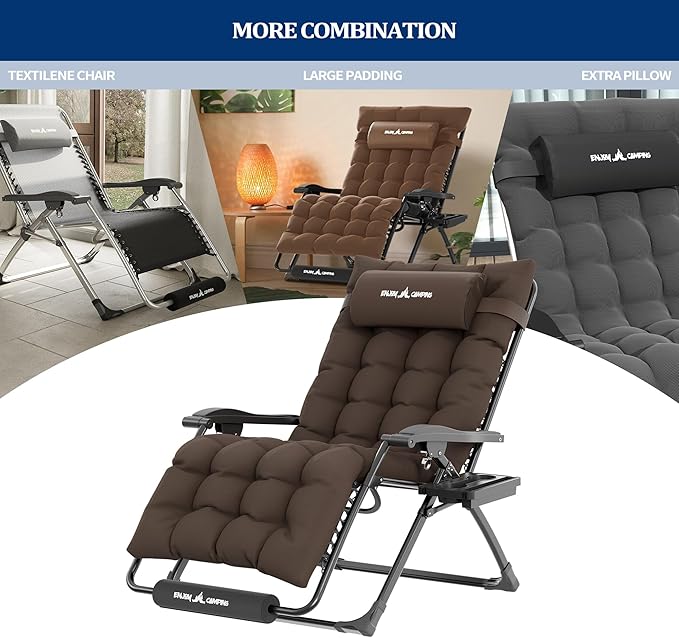 UDPATIO Oversized Zero Gravity Chair 29In XL Patio Reclining Chair - Image 4
