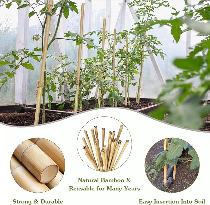 Plant Stakes 18inch, HAINANSTRY Plant Support Stakes - Image 3