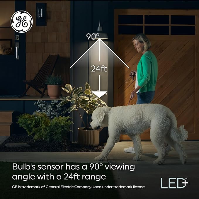 GE LED+ Motion Sensor LED Light Bulbs, PAR38 Outdoor Security Floodlight - Image 3