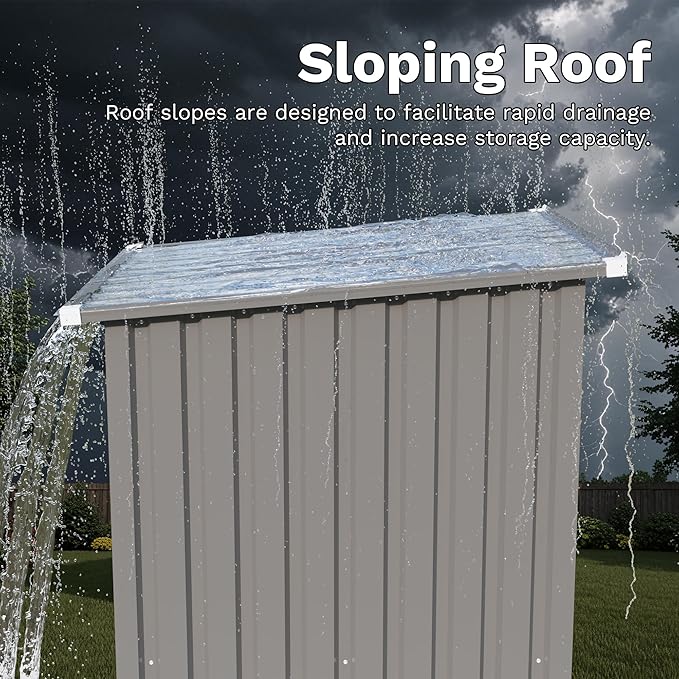 Devoko 3x3 FT Outdoor Storage Shed, Small Garden Tool Shed - Image 3