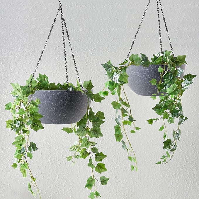 WOUSIWER 13 inch 2 Pack Large Hanging Planters - Image 6