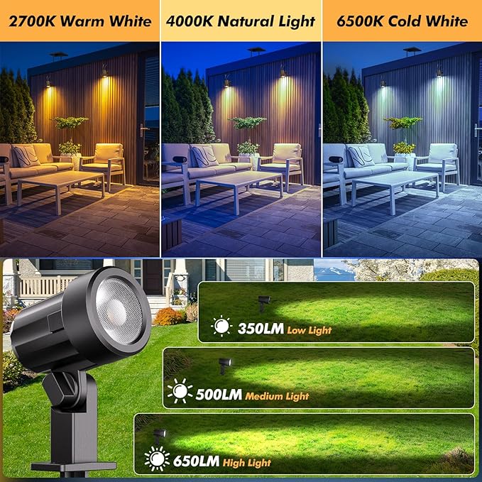 MEIKEE Solar Spot Lights Outdoor, 4-in-1 Solar Landscape Lights, 4W/6V IP66 - Image 2