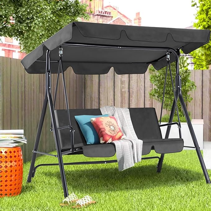 AECOJOY 3-Seat Outdoor Clearance Porch Swings by AECOJOY