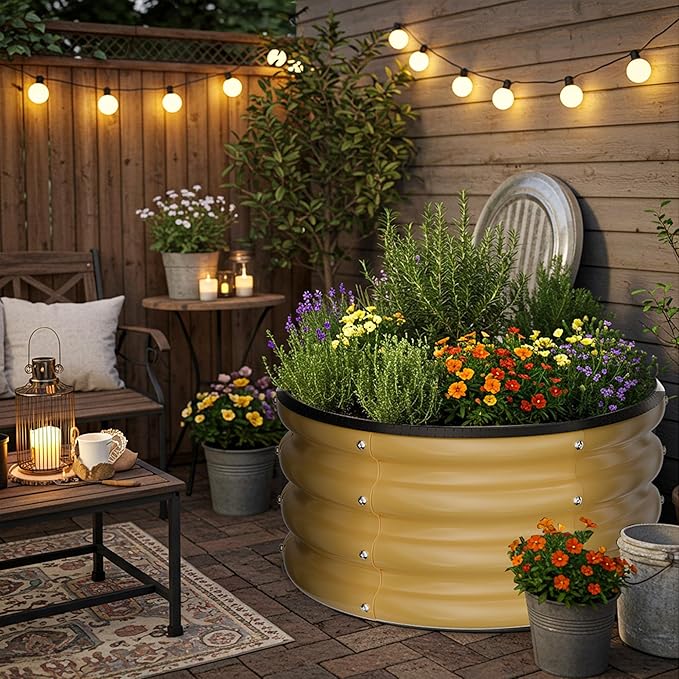 ZXZYHFTY Round Galvanized Raised Garden Bed kit, Round Large Metal Raised - Image 7