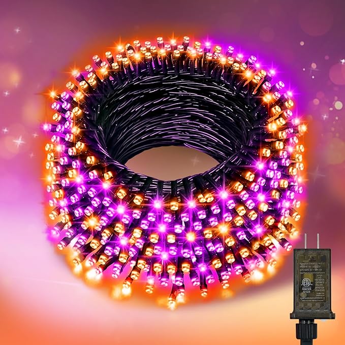 Nisocy 200 LED String Lights Outdoor Waterproof – Purple Orange Fairy Lights by NISOCYLighting