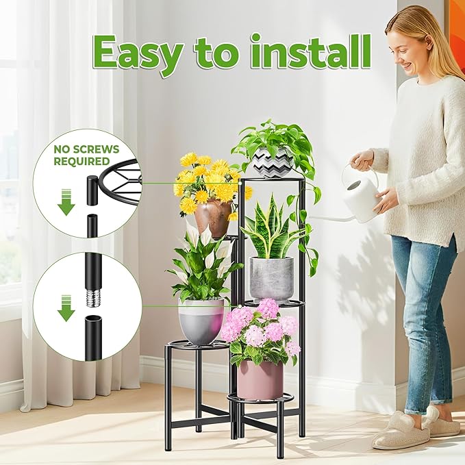 Plant Stand 5 Tier Indoor Metal Flower Shelf - Image 6
