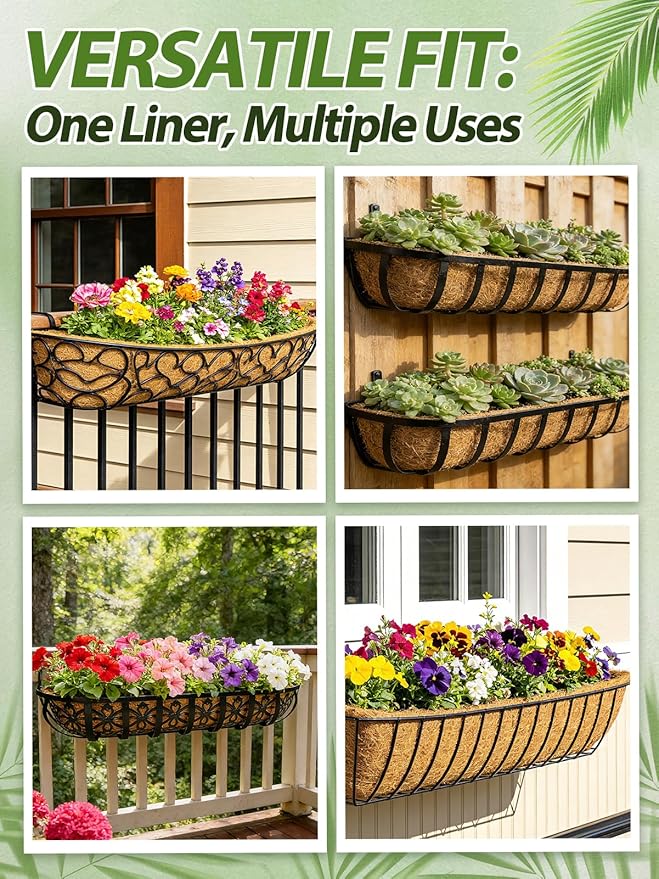 48in Arched Coco Liners for Window Planter Box - Image 5