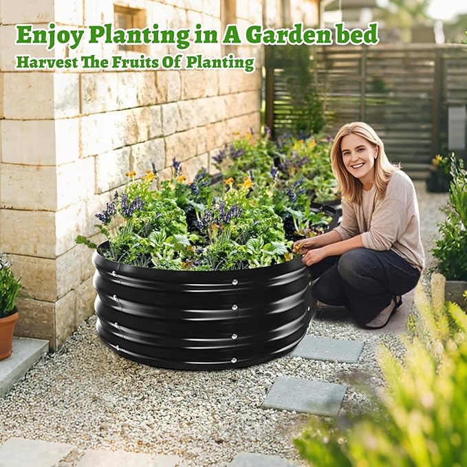 Oval Galvanized Planter Box, Metal Raised Garden Bed - Image 6
