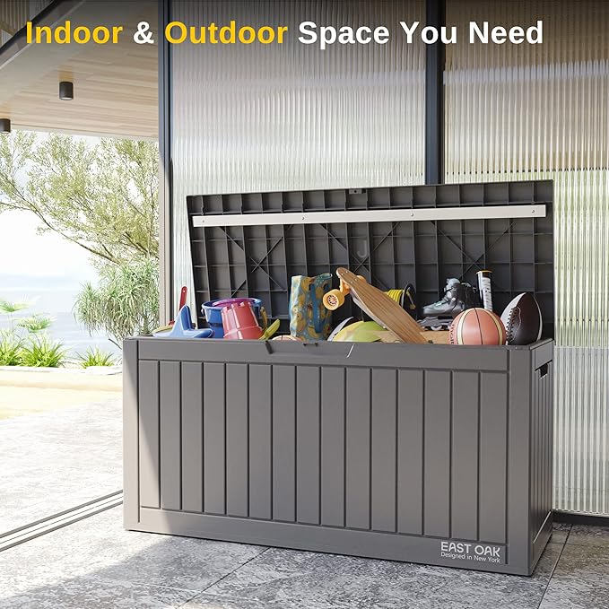EAST OAK 60 Gallon Deck Box, Outdoor Storage Box - Image 7