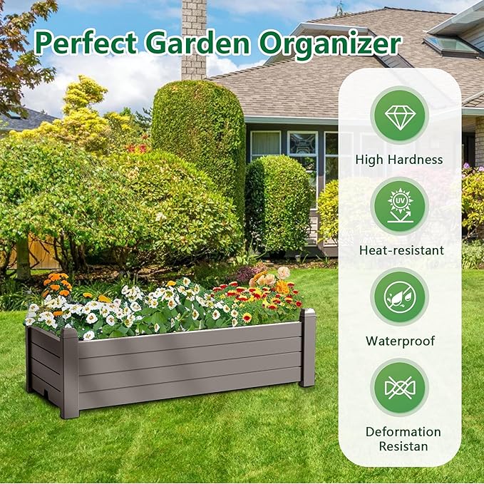 Raised Garden Bed, 21 Gallon Self-Watering Outdoor Raised Planter Box - Image 6