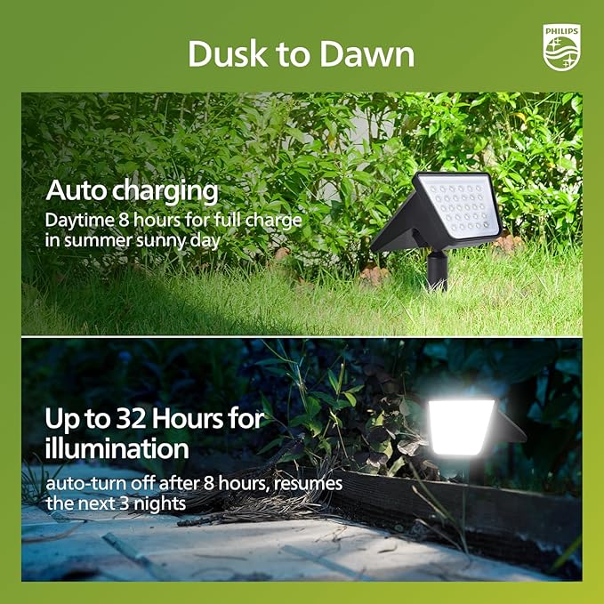 Philips 2 Packs Solar Spot Lights Outdoor Waterproof, 28 LED 7500K Solar - Image 5