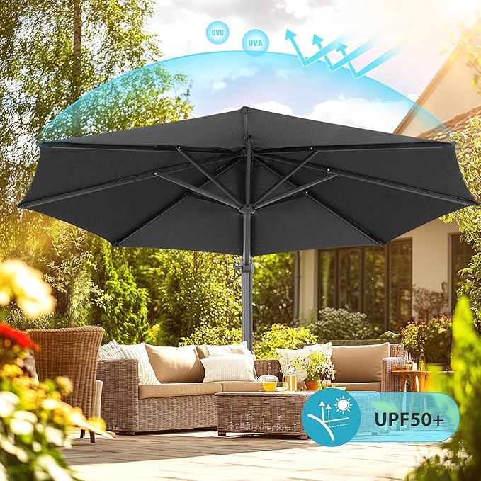 HOTEEL10x10ft Patio Umbrella Cantilever Umbrellas - Image 4