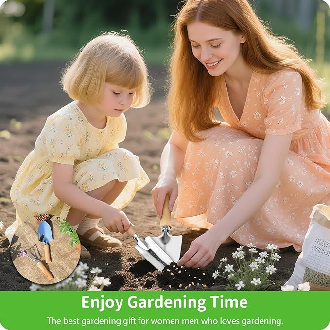 Garden Tool Set, 2 Pieces Stainless Steel Heavy Duty Garden Tools, Gardening Kit - Image 3
