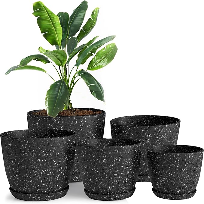 Utopia Home - Spotty Plant Pots Indoor - 7/6.6/6/5.3/4.8 Inches Flower Pots - 5 by UTOPIAHOME