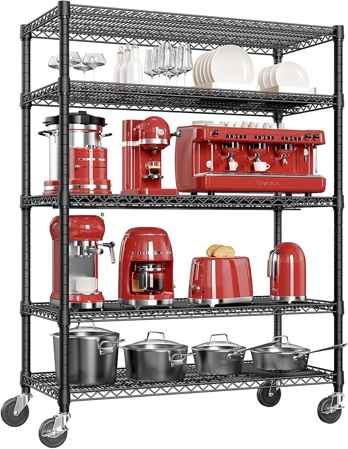 IZEUK Garage Shelving Wide Storage Shelves 5 Tier Metal Shelves 4000 LBS Heavy by IZEUK
