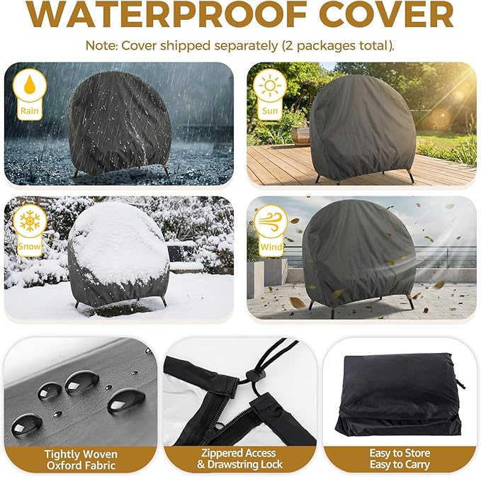 NICESOUL Indoor Outdoor Double Egg Chair - Image 9