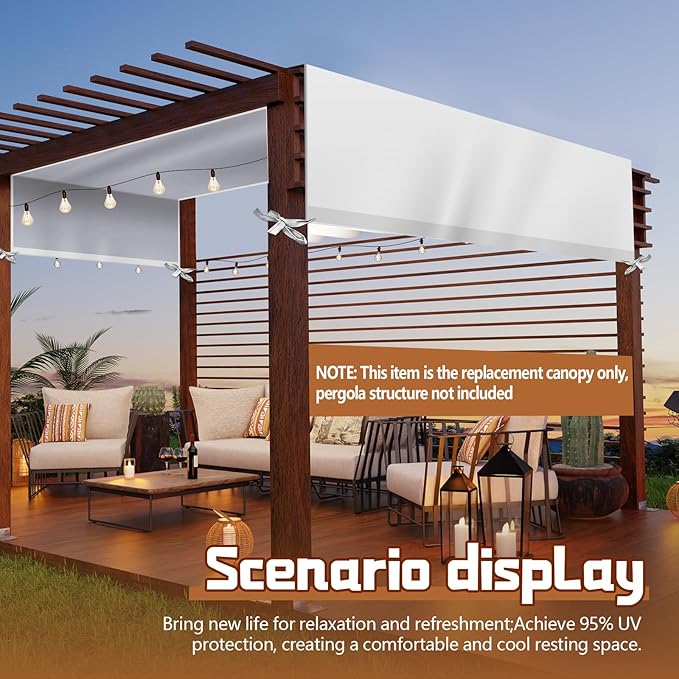 Universal Pergola Replacement Canopy Outdoor Canopy Shade Cover Waterproof - Image 7