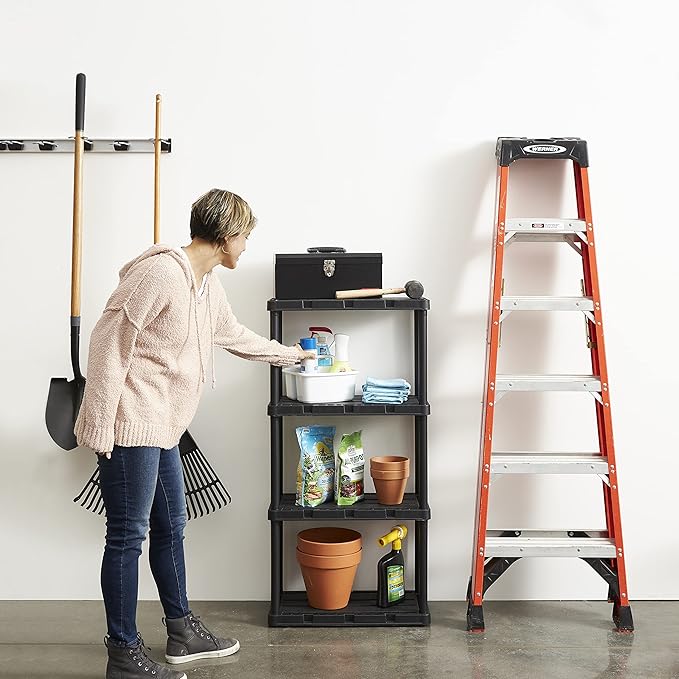 Gracious Living 4 Pack Light Duty Storage Shelves, Knect-A-Shelf 4-Shelf - Image 2