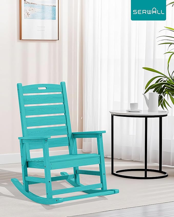 SERWALL Outdoor Rocking Chair, Oversized Rocking Chair - Image 2