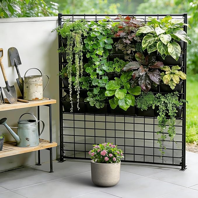 Kante Round Concrete Planter, 9 Inch Dia Classic Style Large Plant Pot - Image 3