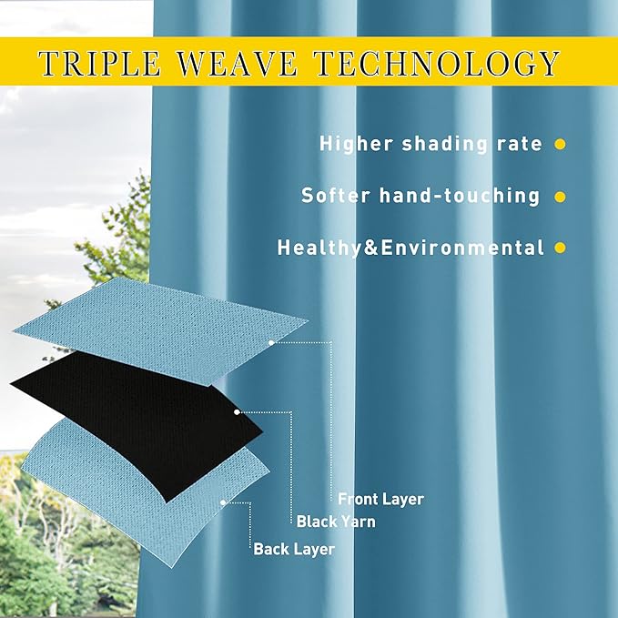 NICETOWN 2 Panels Gazebo Curtains Outdoor Waterproof & Windproof, Top and - Image 7